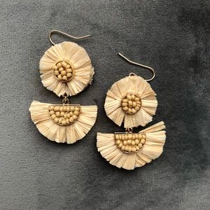 Tan Raffia Earrings